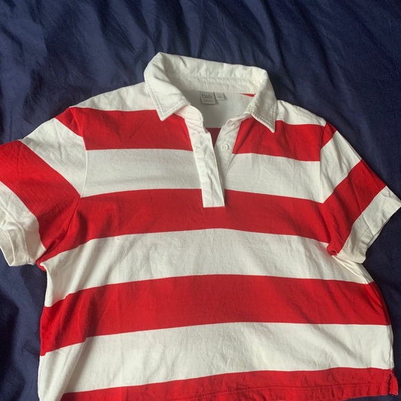 White and red crop top polo - Picture 3 of 3
